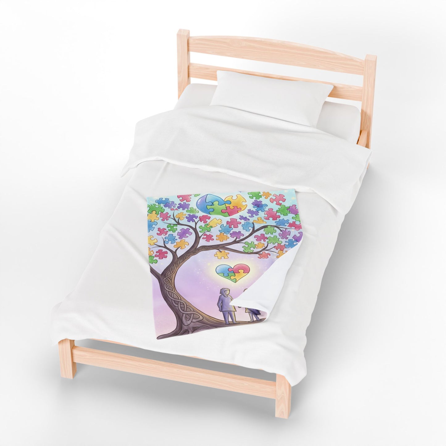 Blanket Throw Autism Awareness Tree Plush