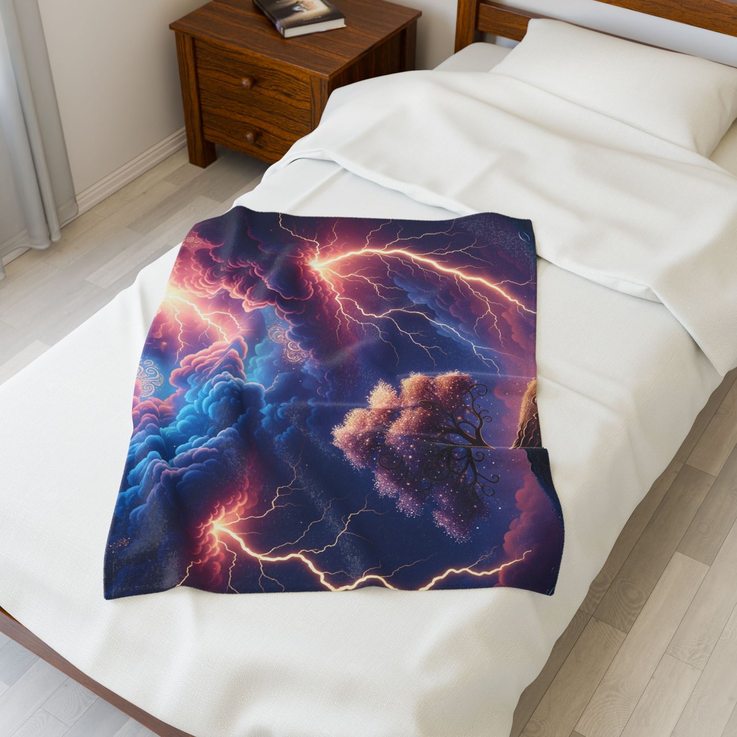 Blanket Throw Storm Pink Tree Plush