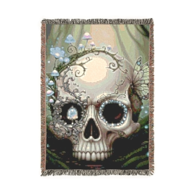 Blanket Throw Skull Woven