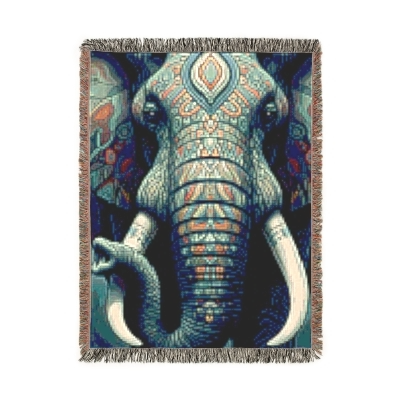 Blanket Tapestry Elephant Woven