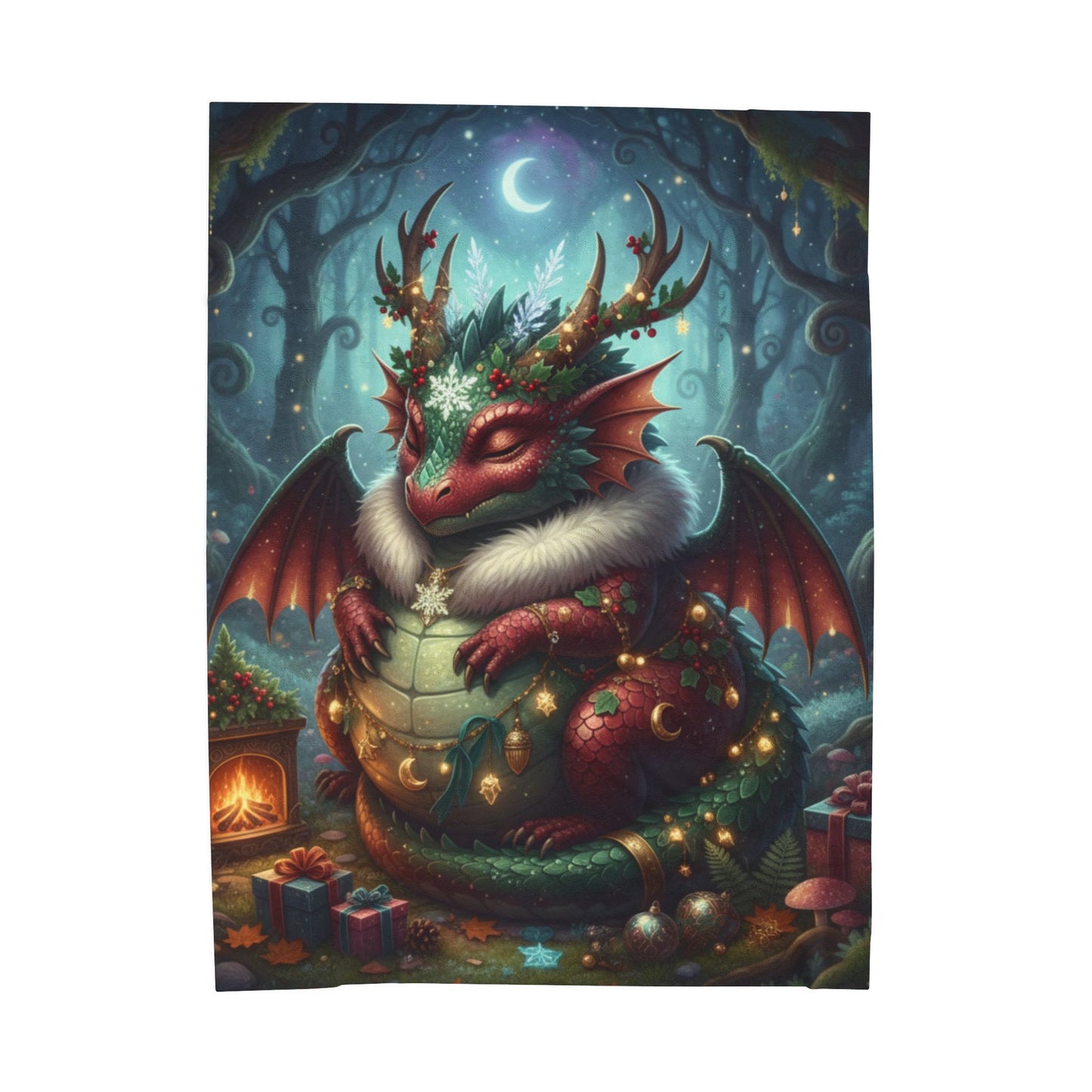 Blanket Throw Christmas Dragon Plush