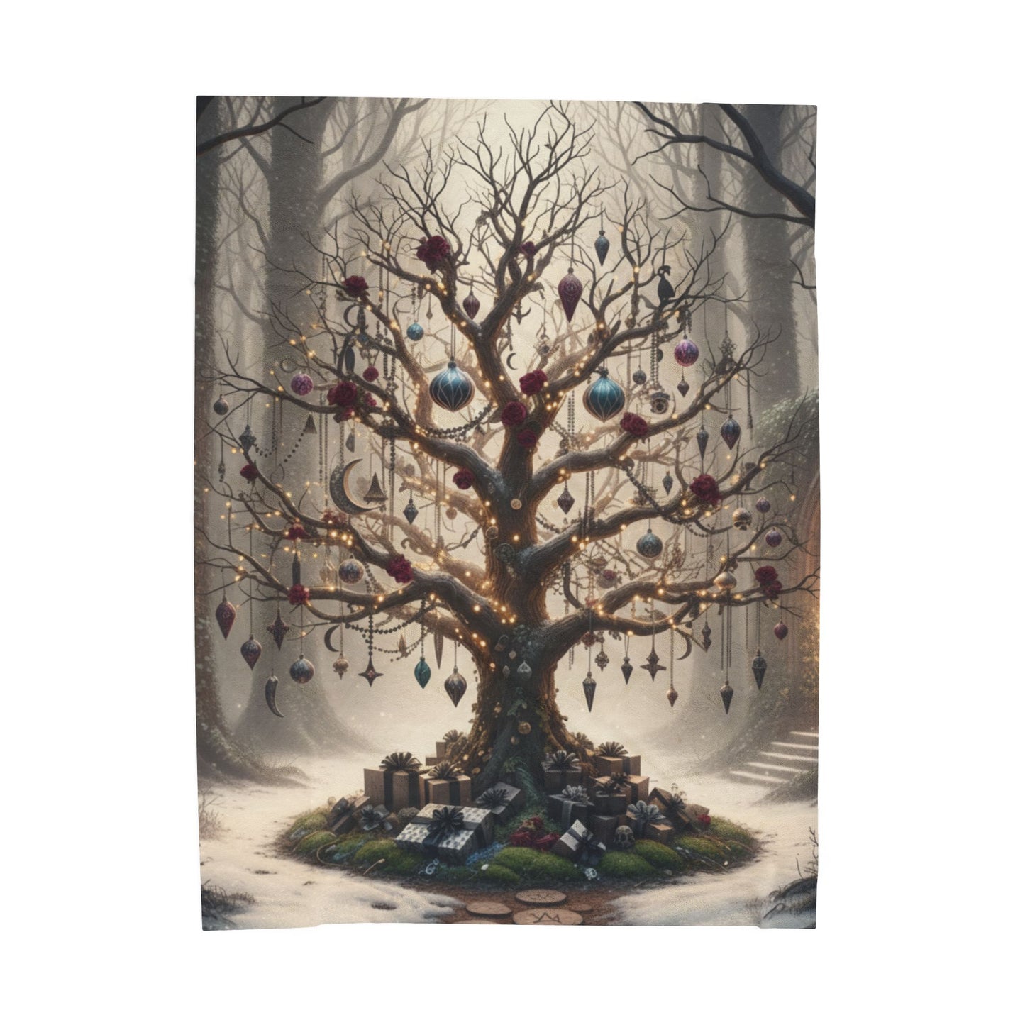 Blanket Throw Christmas Oak Tree Plush