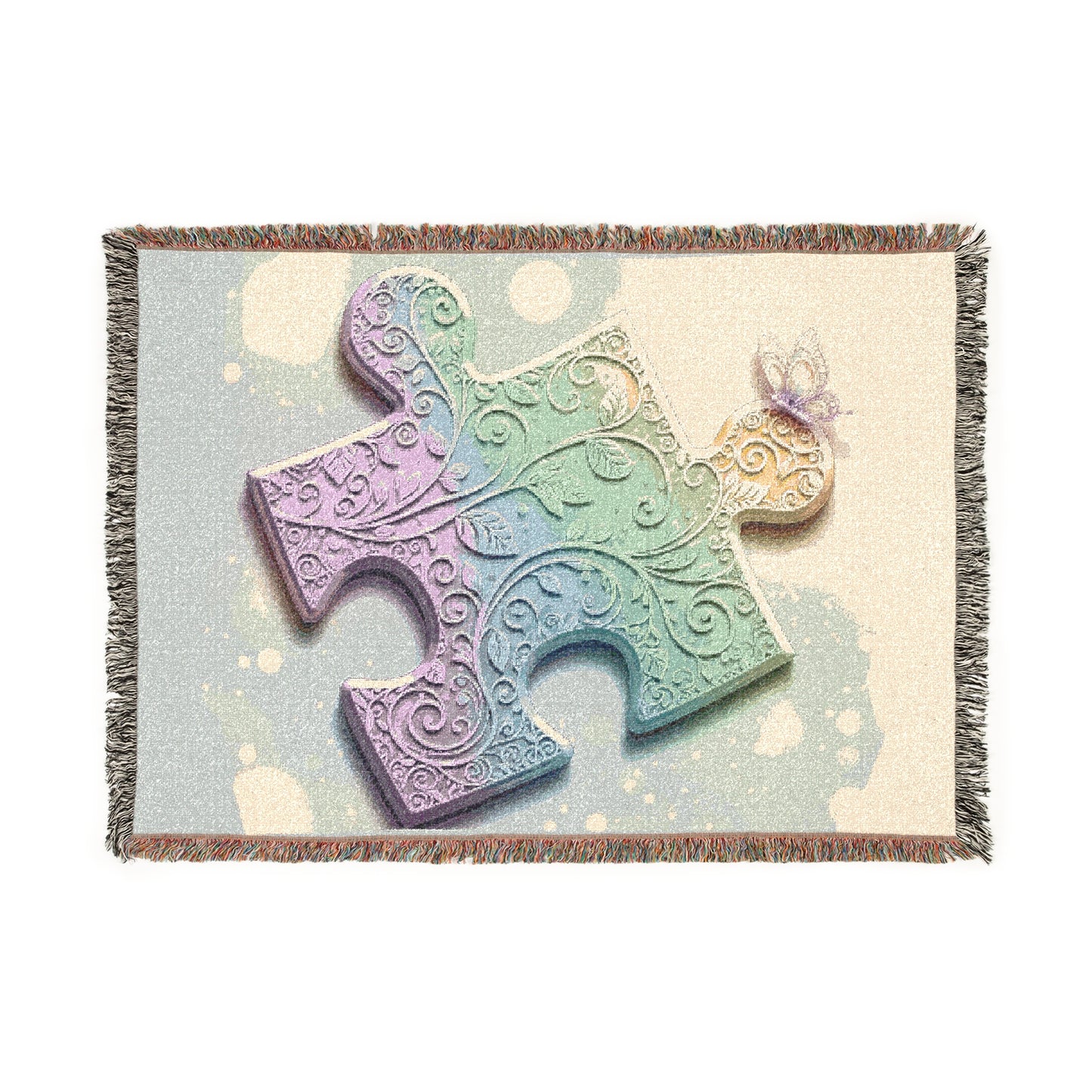 Blanket Throw Autism Awareness Puzzle Piece Woven