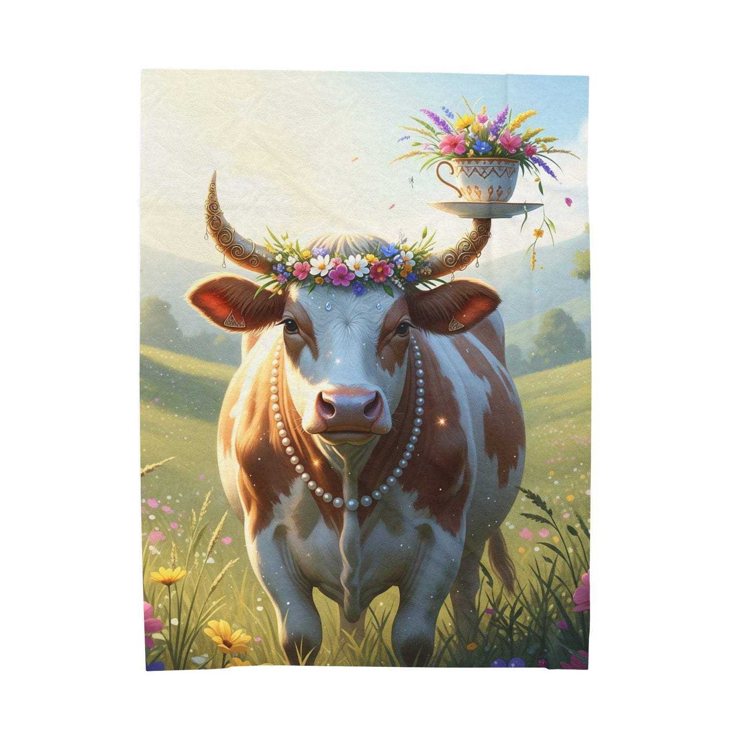 Blanket Throw Teacup Cow Plush