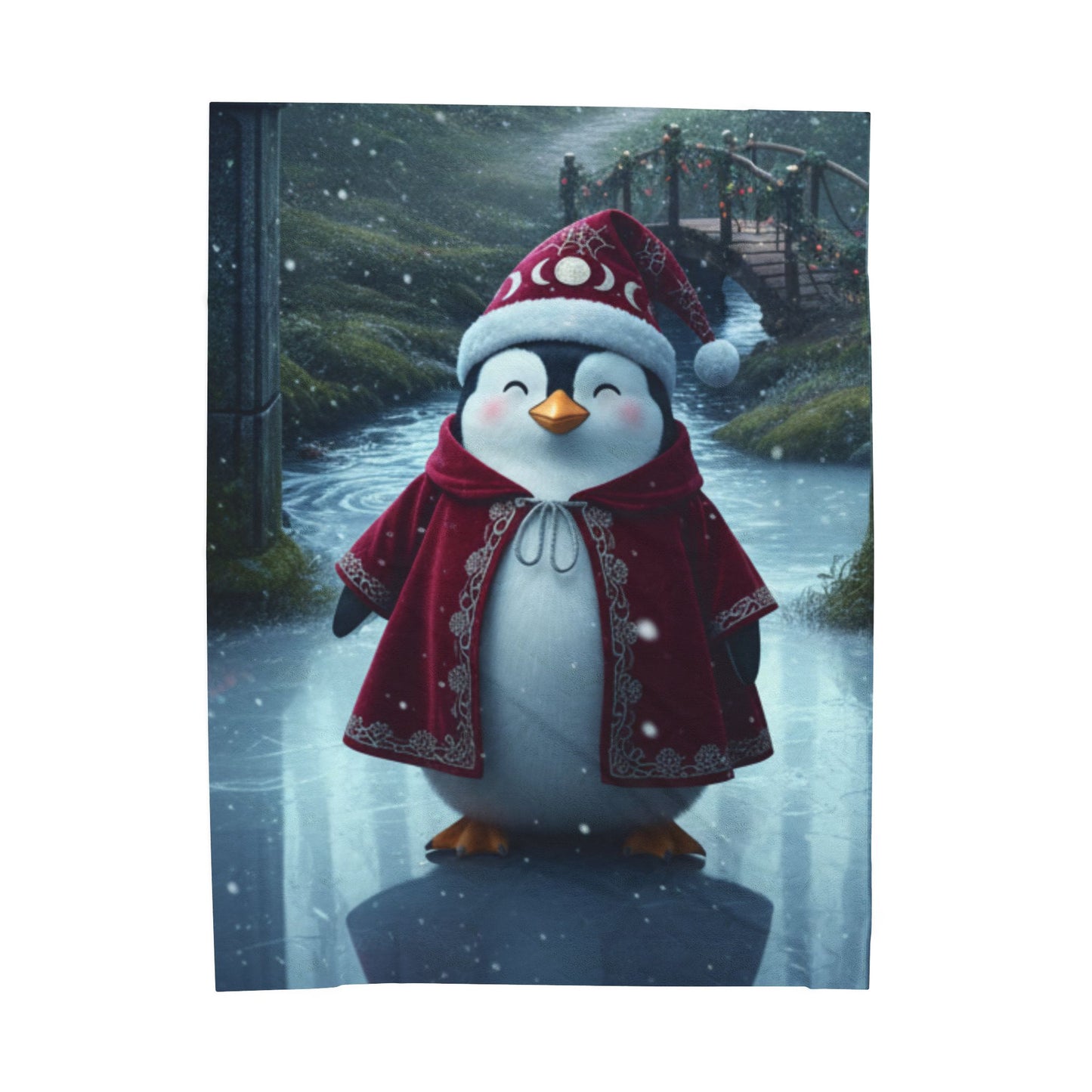 Blanket Throw Christmas Pinguin Plush