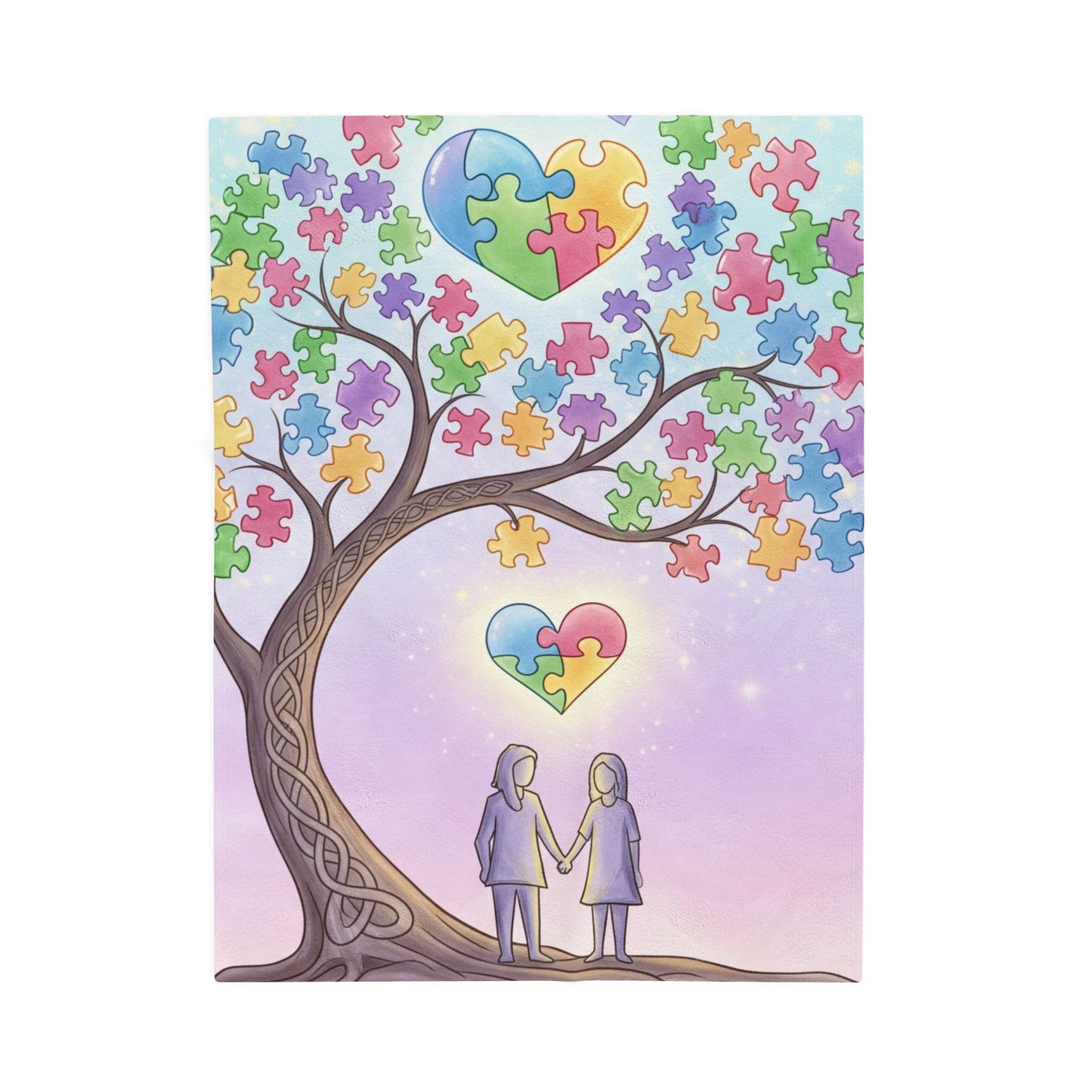 Blanket Throw Autism Awareness Tree Plush