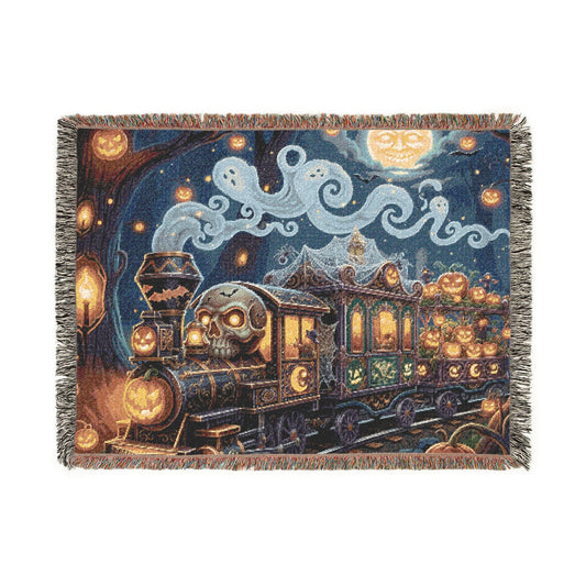 Blanket Tapestry Halloween Train Woven