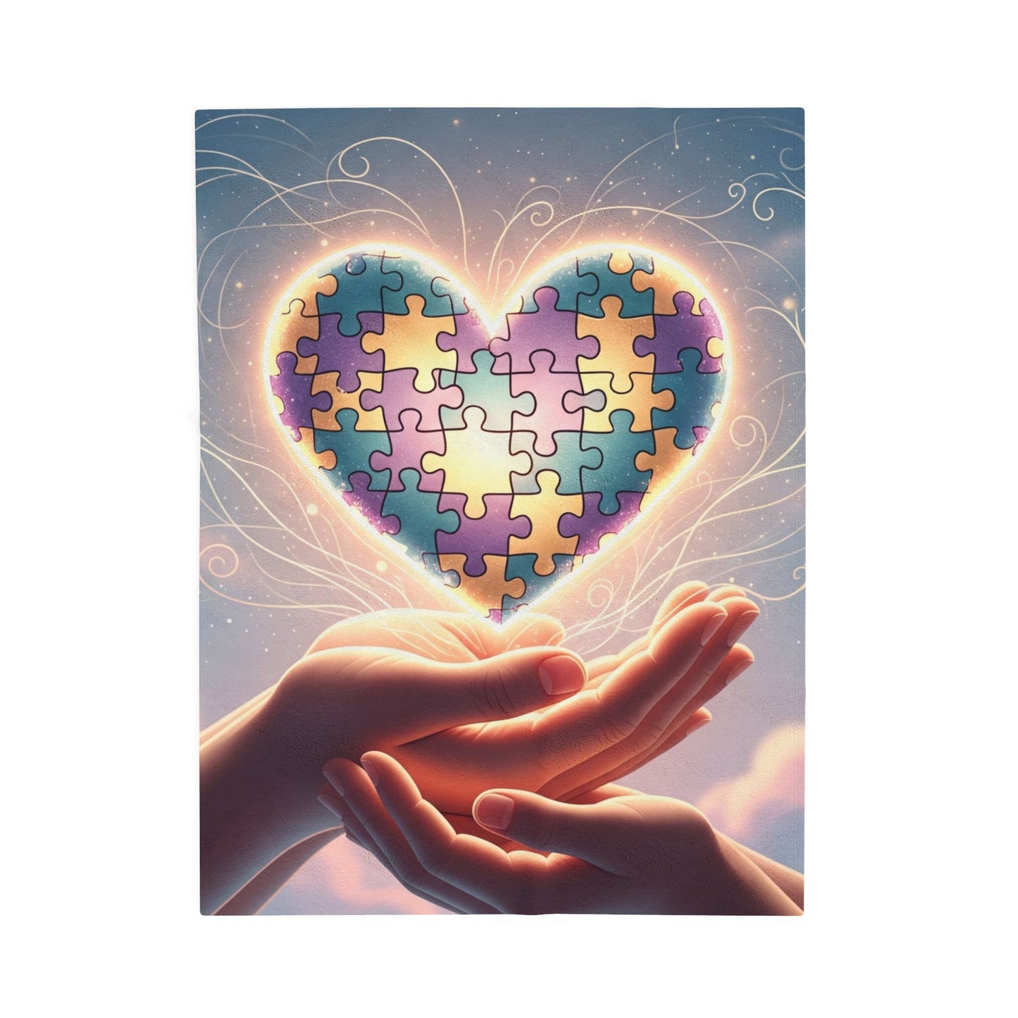 Blanket Throw Autism Awareness Heart Plush