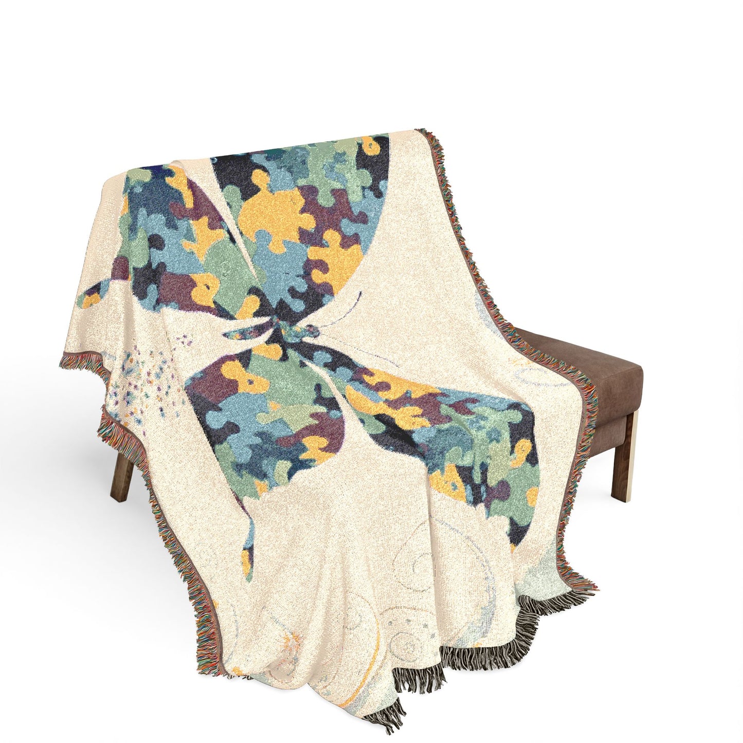 Blanket Throw Autism Awareness Butterfly Woven