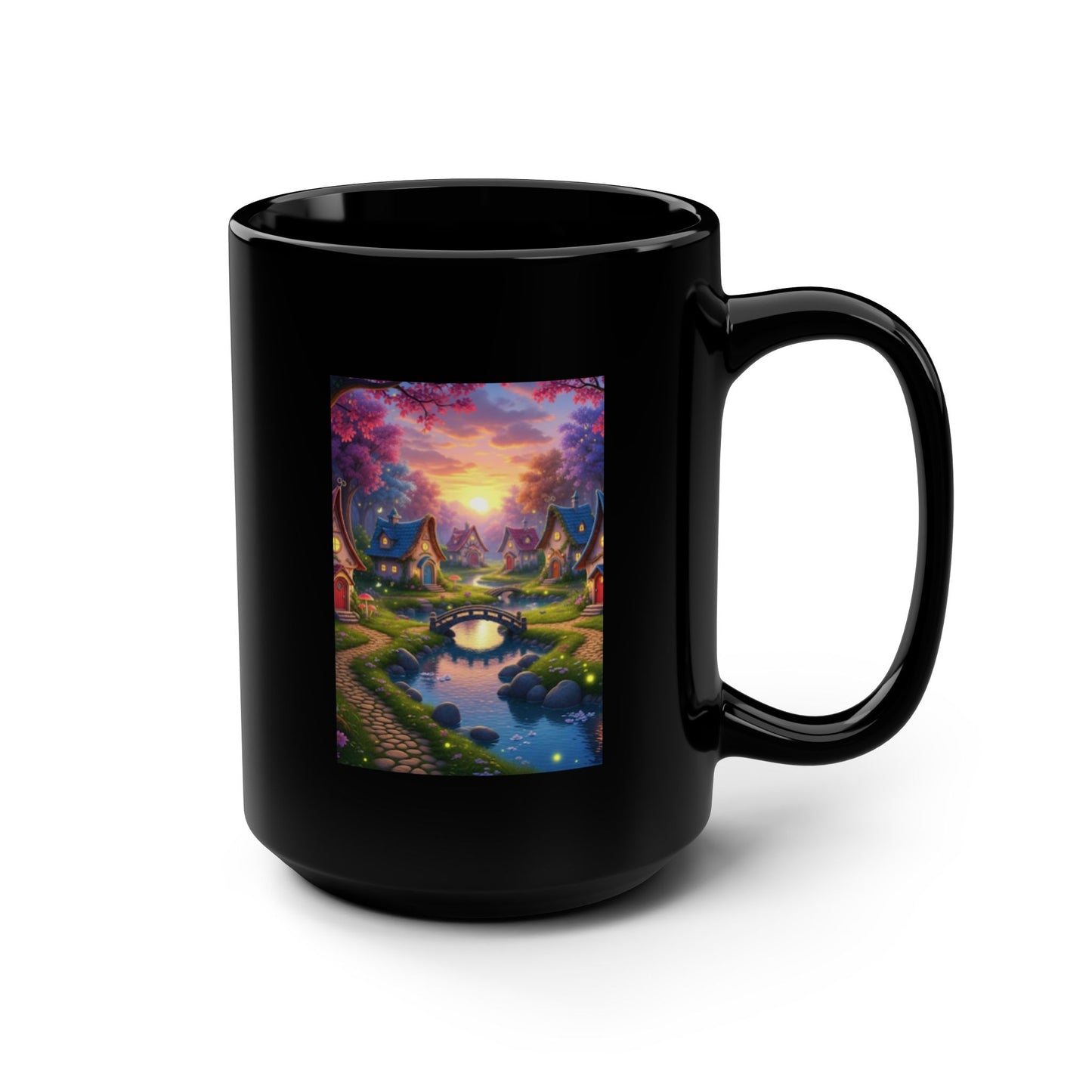 Ceramic Mug - Fairy Village - Creek - 15oz