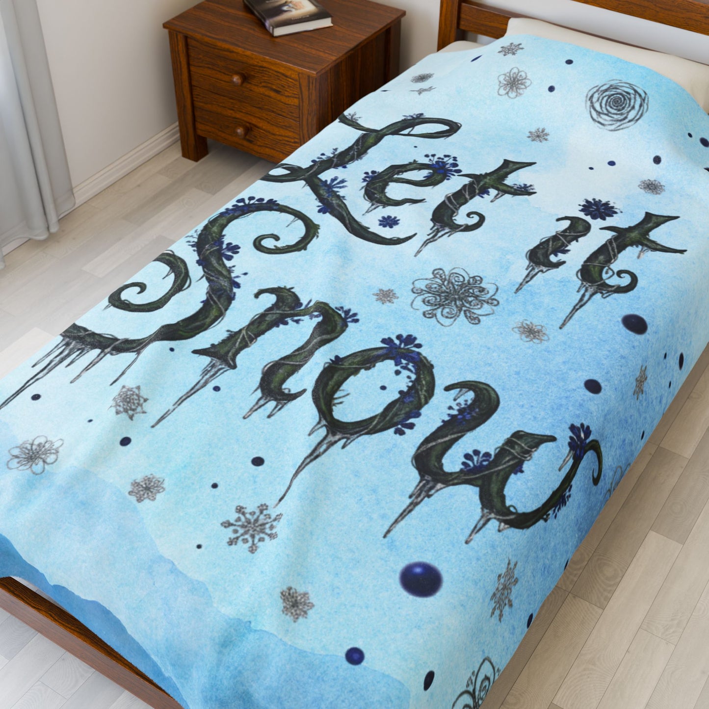 Blanket Throw Let It Snow Plush