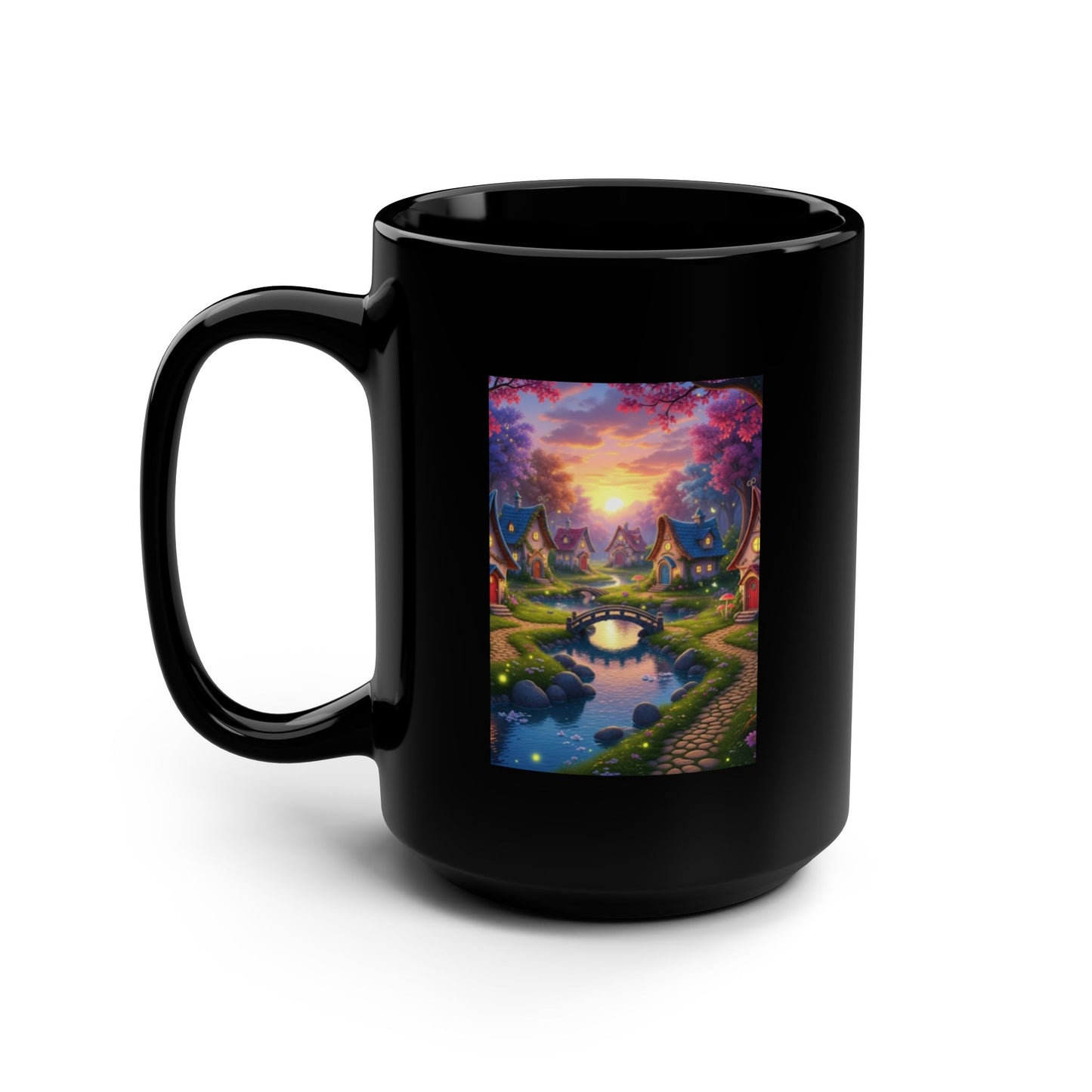 Ceramic Mug - Fairy Village - Creek - 15oz