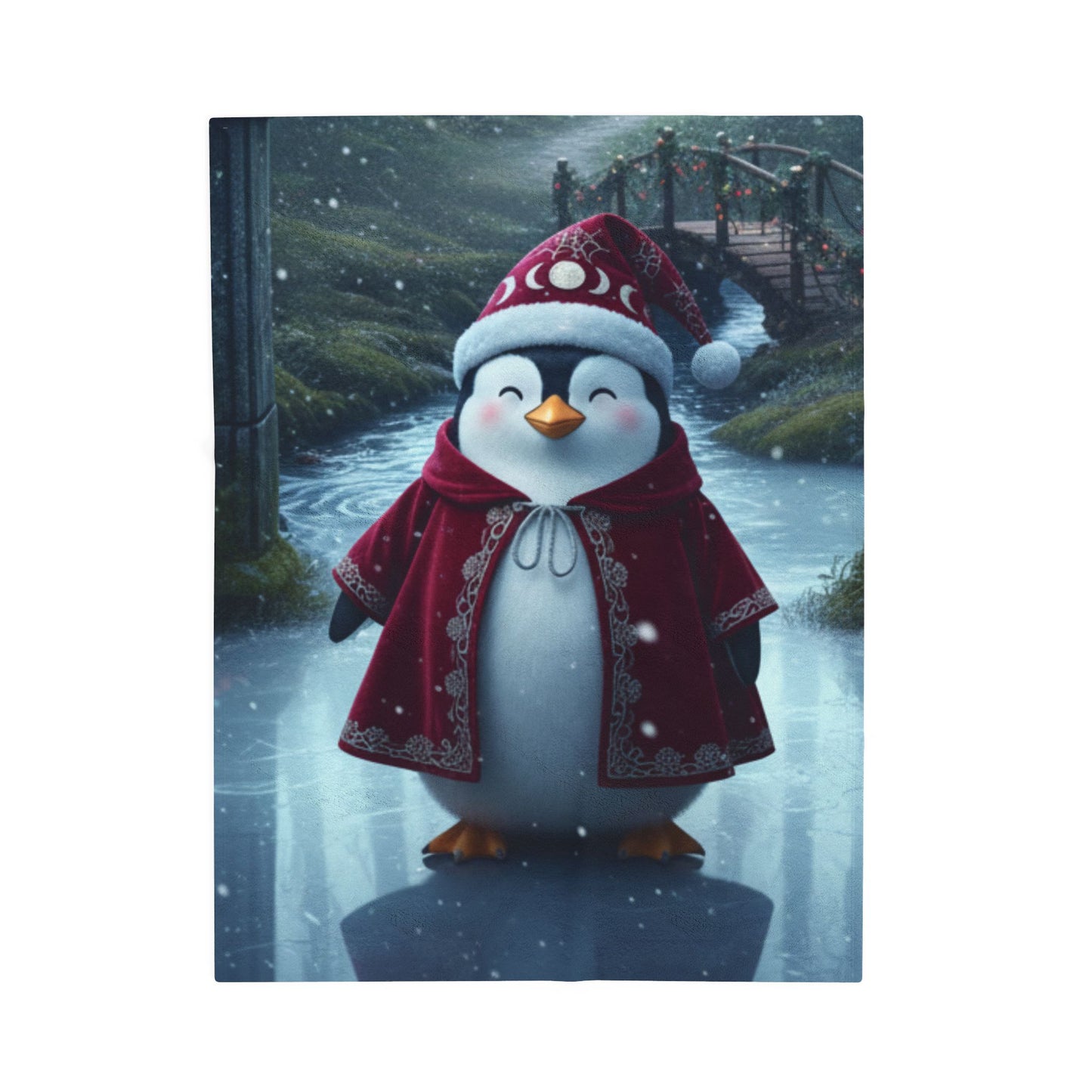 Blanket Throw Christmas Pinguin Plush