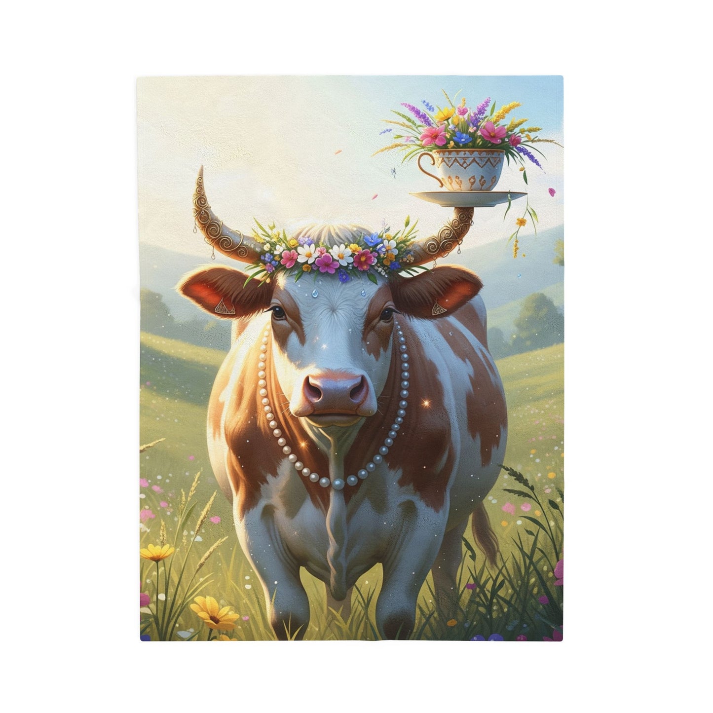 Blanket Throw Teacup Cow Plush