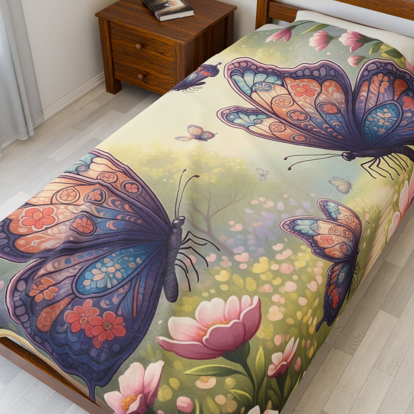 Blanket Throw Butterflies Plush