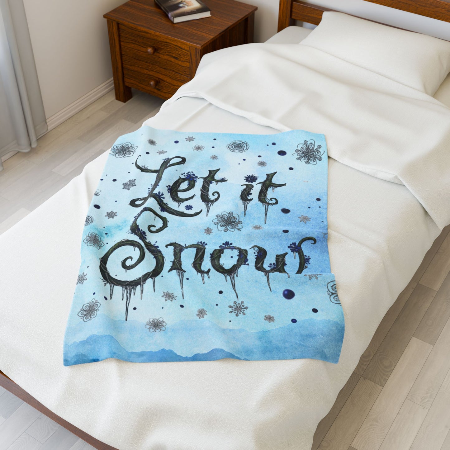 Blanket Throw Let It Snow Plush