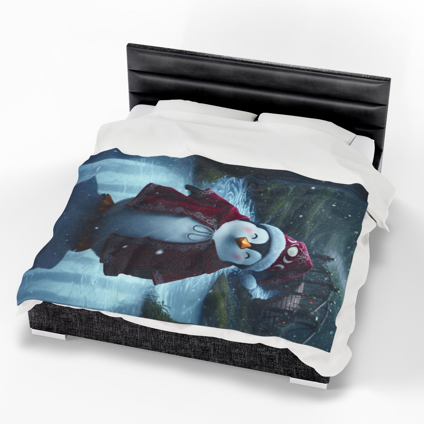 Blanket Throw Christmas Pinguin Plush