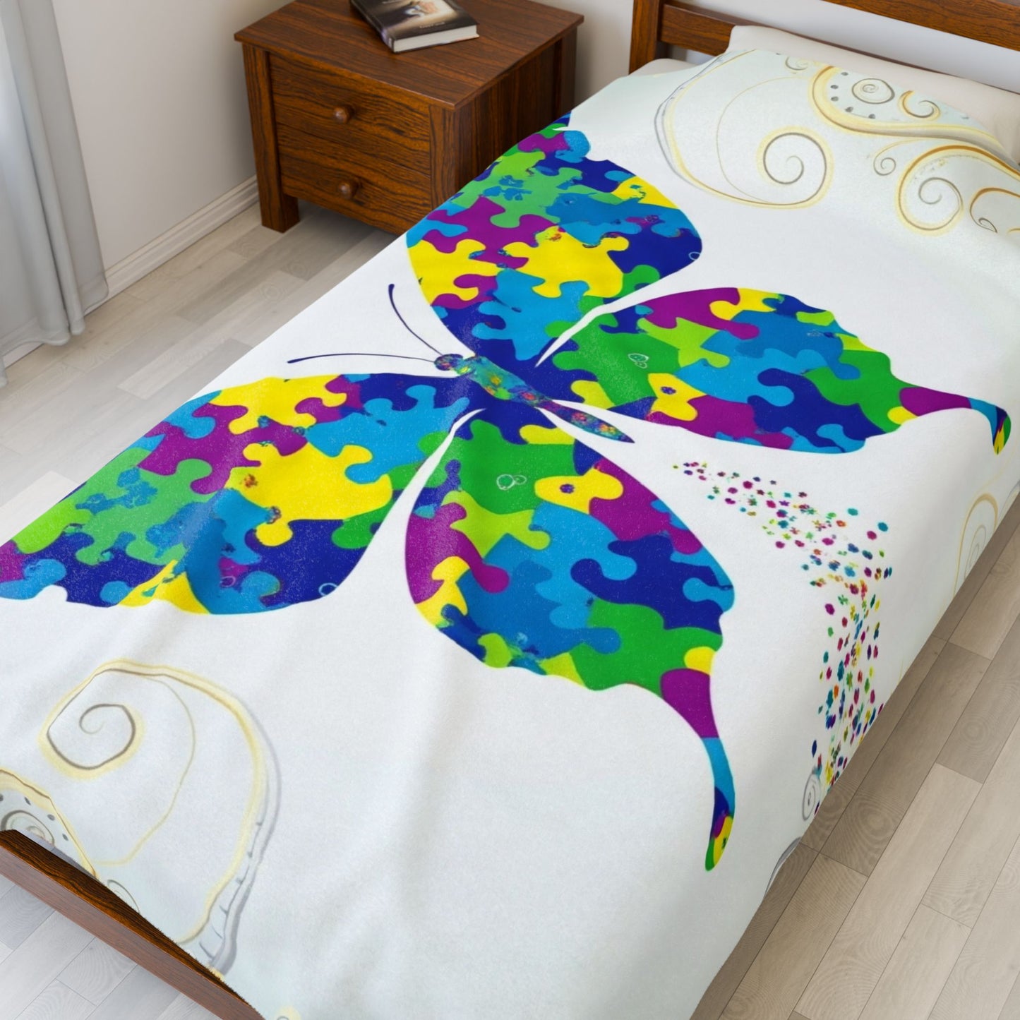 Blanket Throw Autism Awareness Butterfly Plush