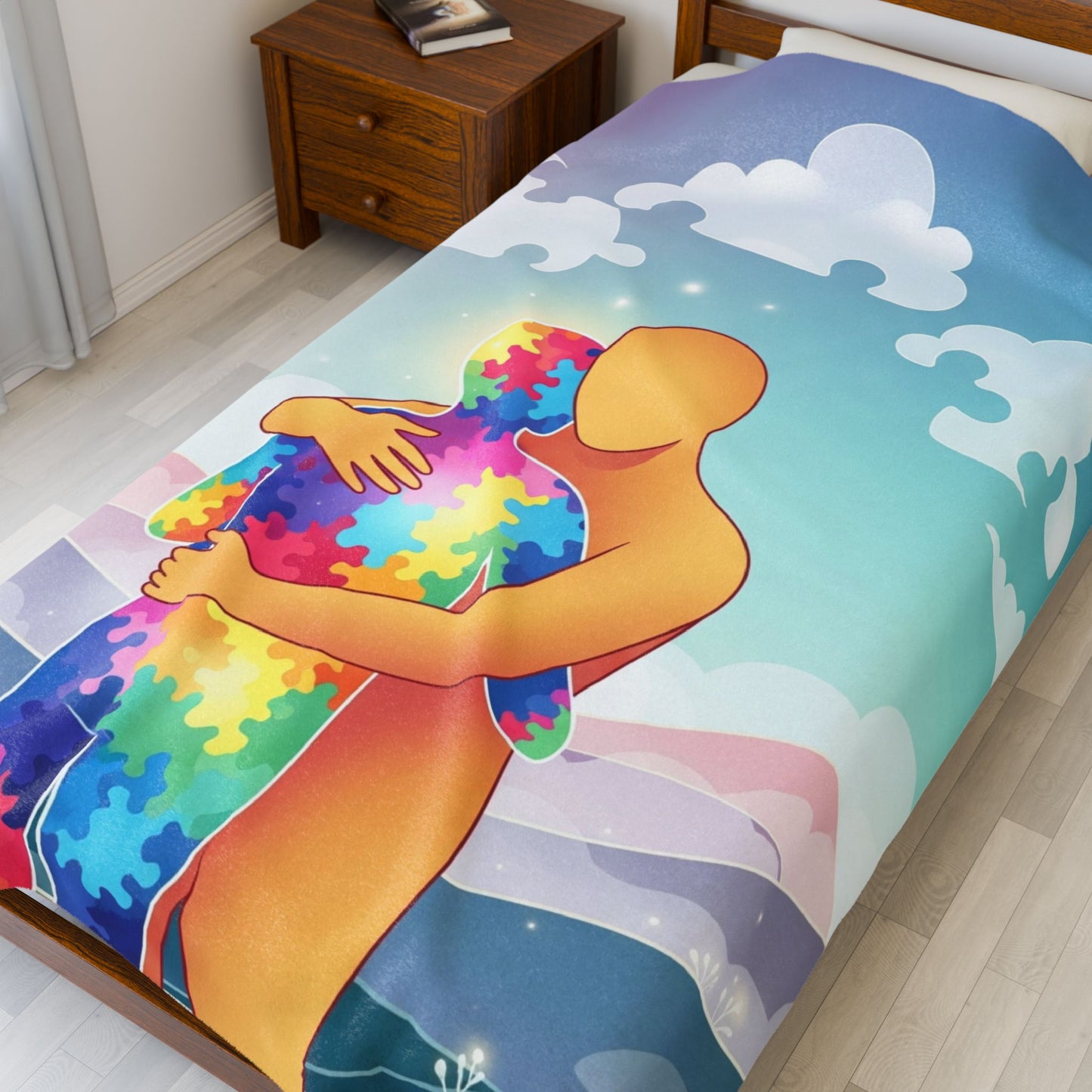 Blanket Throw Autism Awareness Hug Plush