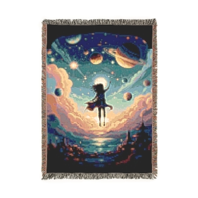 Blanket Graphic Cover DREAM PLANETS Comfort Shirt Gift for Teen Holiday Gift for Christmas Fantasy Geek Mythical Cottage core Vintage |