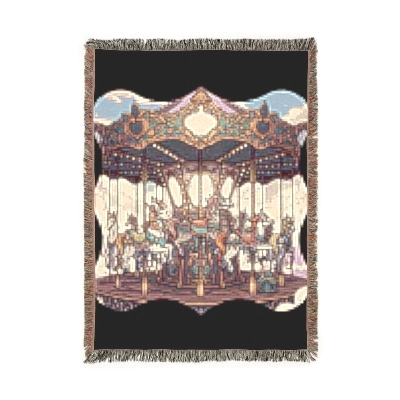 Blanket Graphic Cover CAROUSEL Comfort Shirt Gift for Teen Holiday Gift for Christmas Fantasy Geek Mythical Cottage core Vintage |