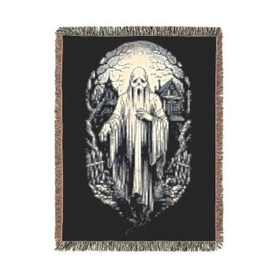 Blanket Throw Halloween Ghost Woven