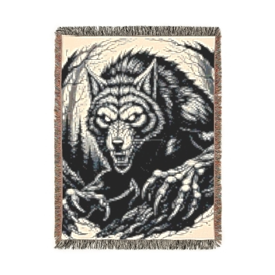 Blanket Throw Halloween Werewolf Woven