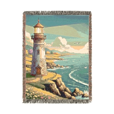 Blanket Throw Lighthouse 1 Woven