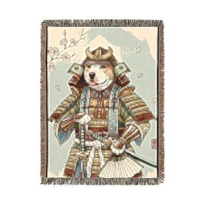Blanket Throw Samurai Dog Woven