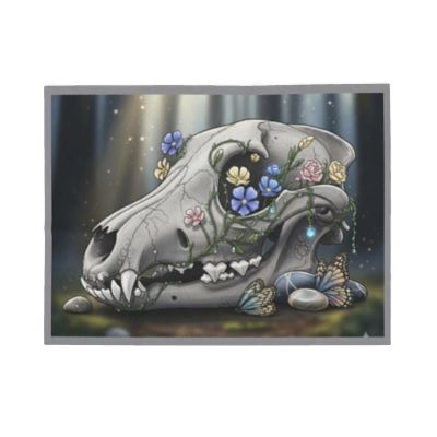 Blanket Throw Skull Dog Plush