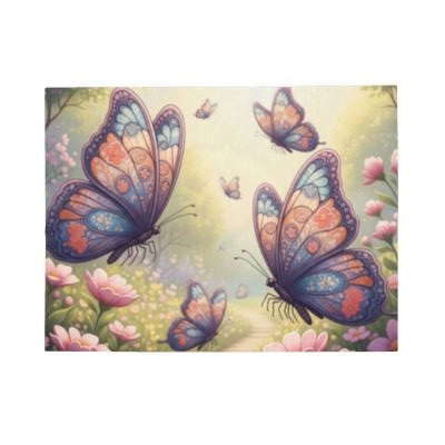 Blanket Throw Butterflies Plush