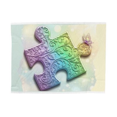 Blanket Throw Autism Awareness Puzzle Piece Plush