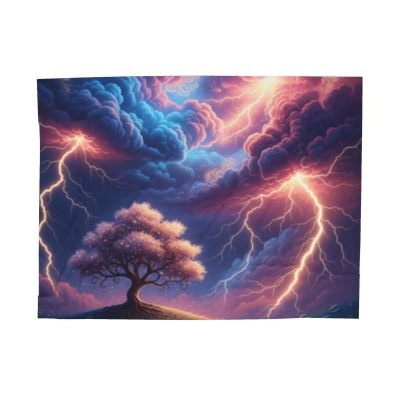 Blanket Throw Storm Pink Tree Plush