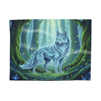 Blanket Throw Wolf Forest Spirit Plush