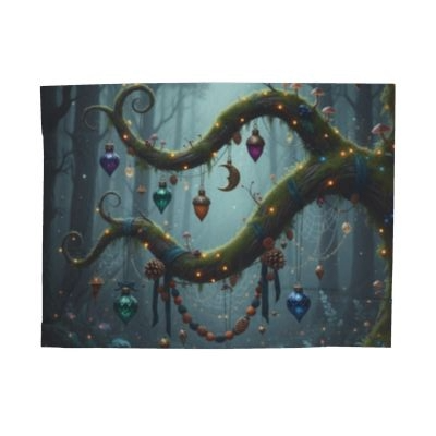 Blanket Throw Christmas Enchanted Branch Plush