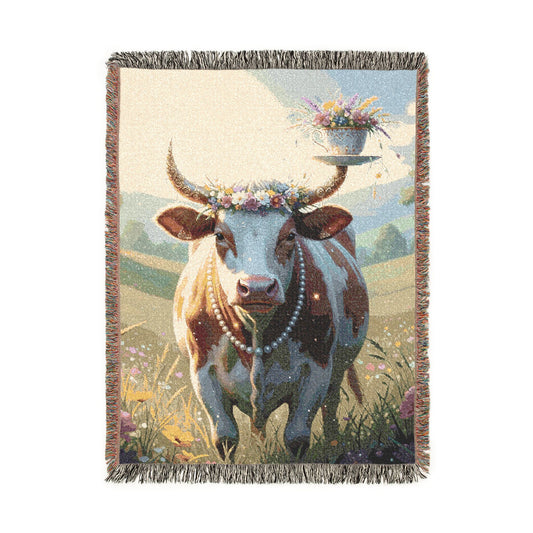 Blanket Tapestry Cow Woven