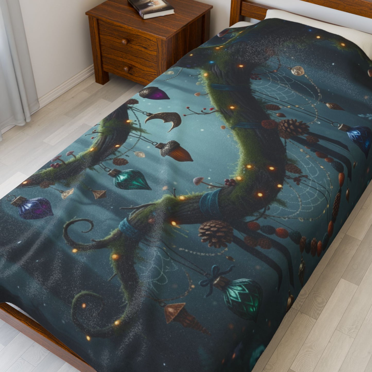 Blanket Throw Christmas Enchanted Branch Plush