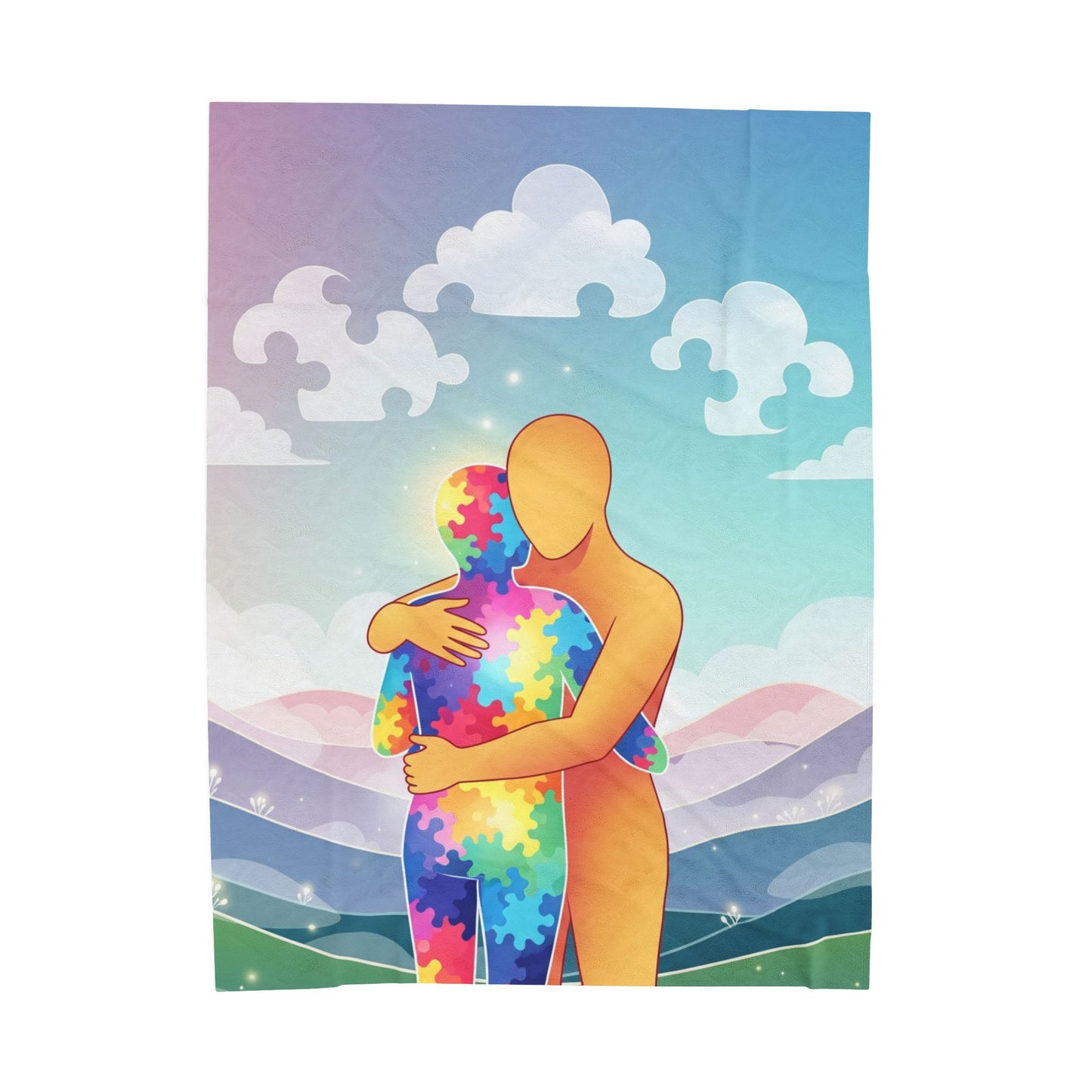 Blanket Throw Autism Awareness Hug Plush