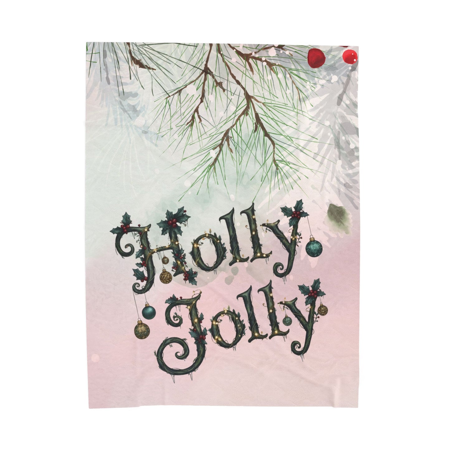 Blanket Throw Holly Jolly Plush