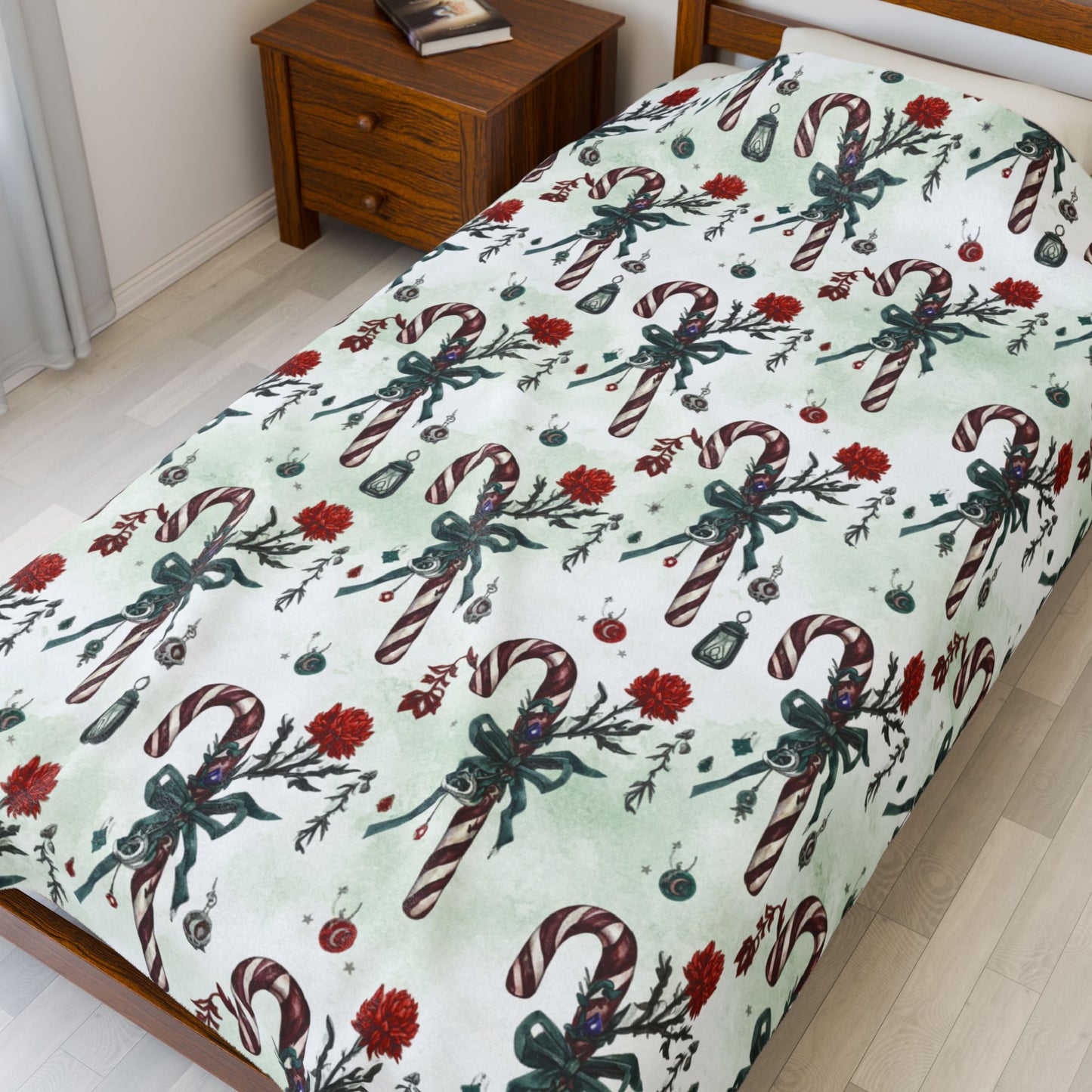 Blanket Throw Candy Cane Plush