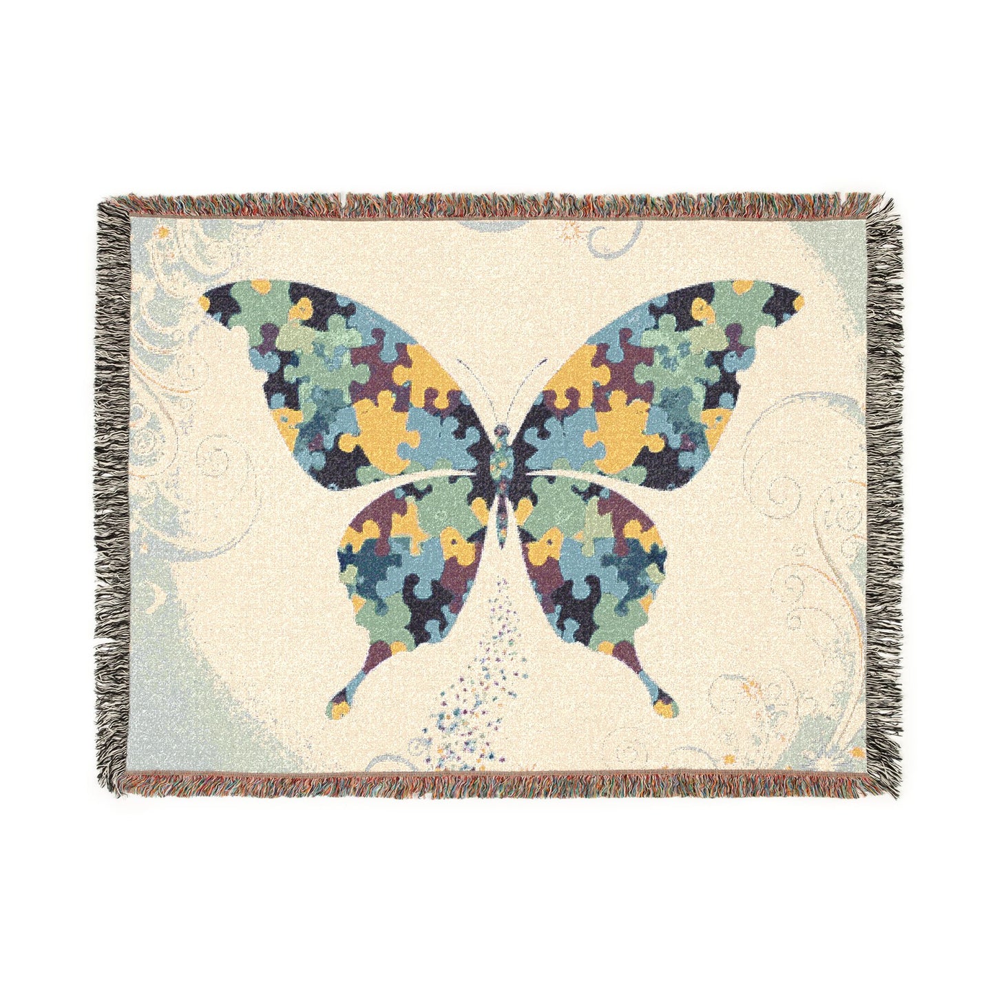 Blanket Throw Autism Awareness Butterfly Woven