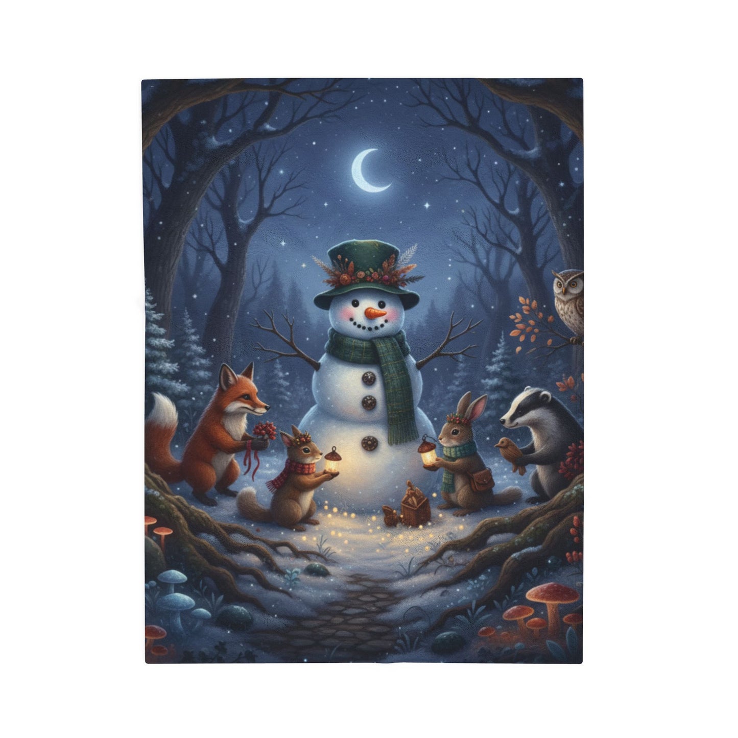 Blanket Throw Snowman Plush