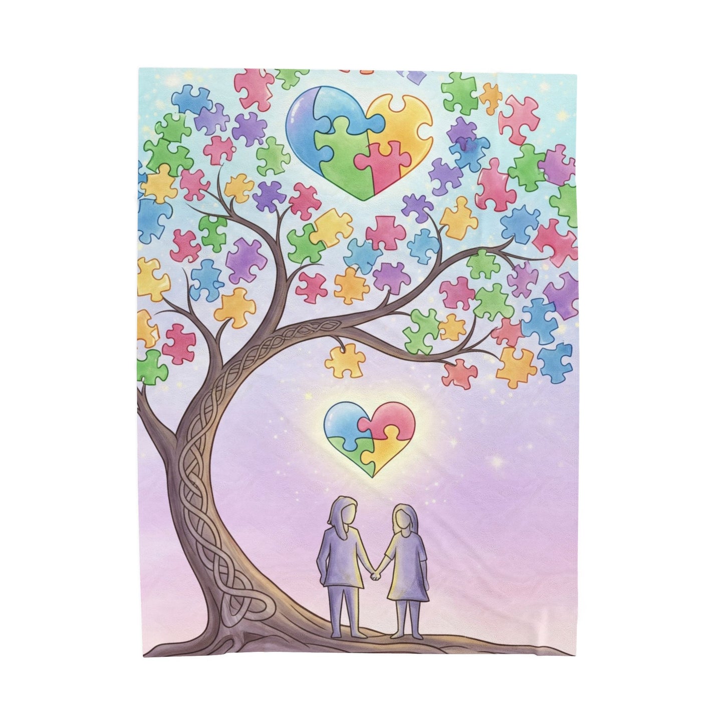 Blanket Throw Autism Awareness Tree Plush