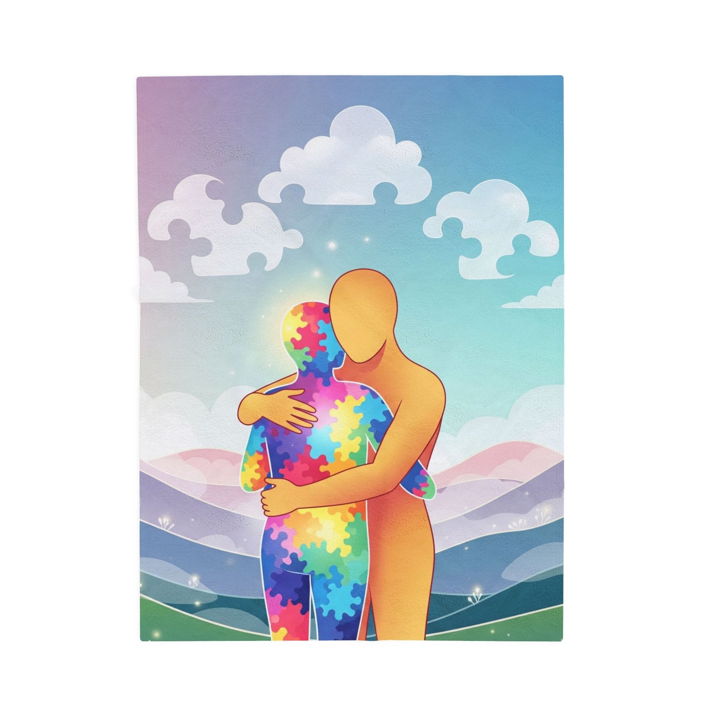 Blanket Throw Autism Awareness Hug Plush