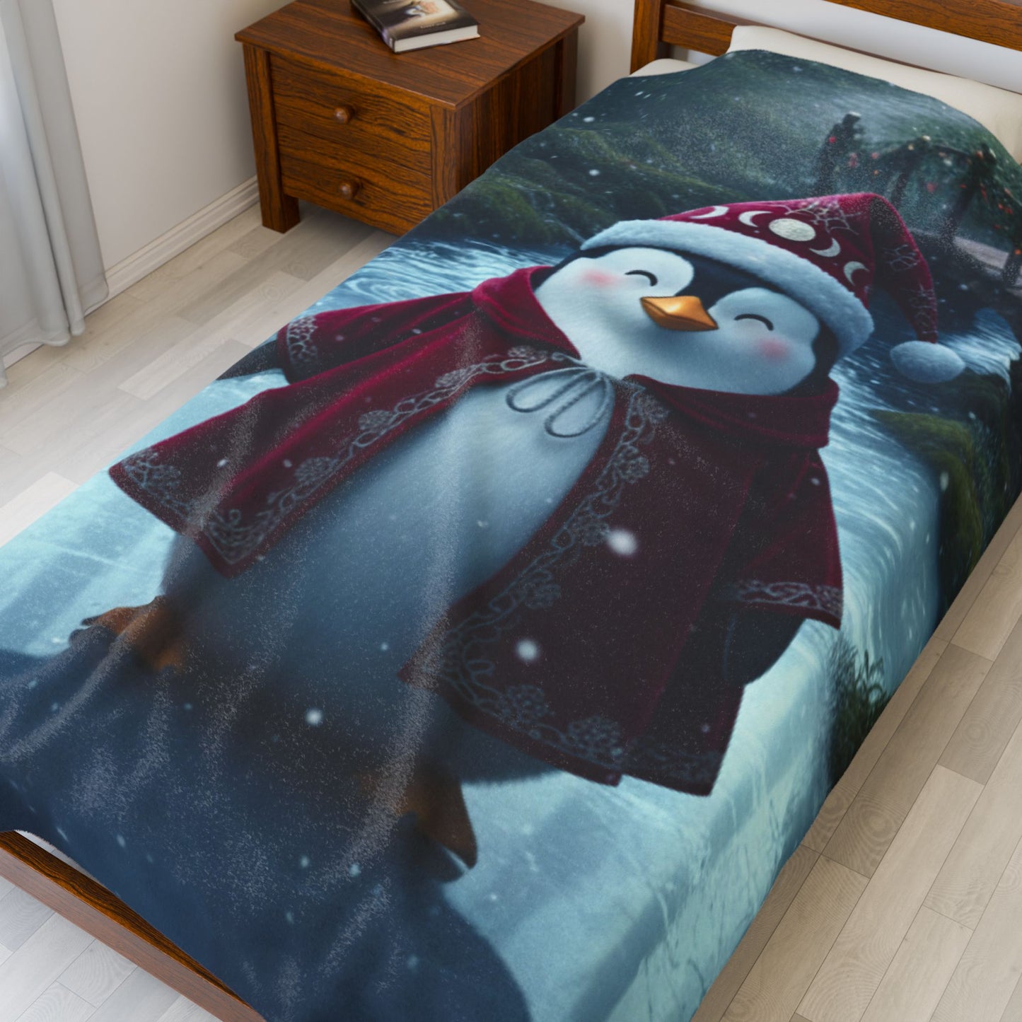 Blanket Throw Christmas Pinguin Plush
