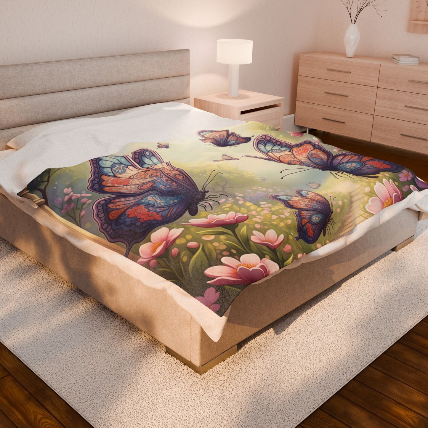 Blanket Throw Butterflies Plush