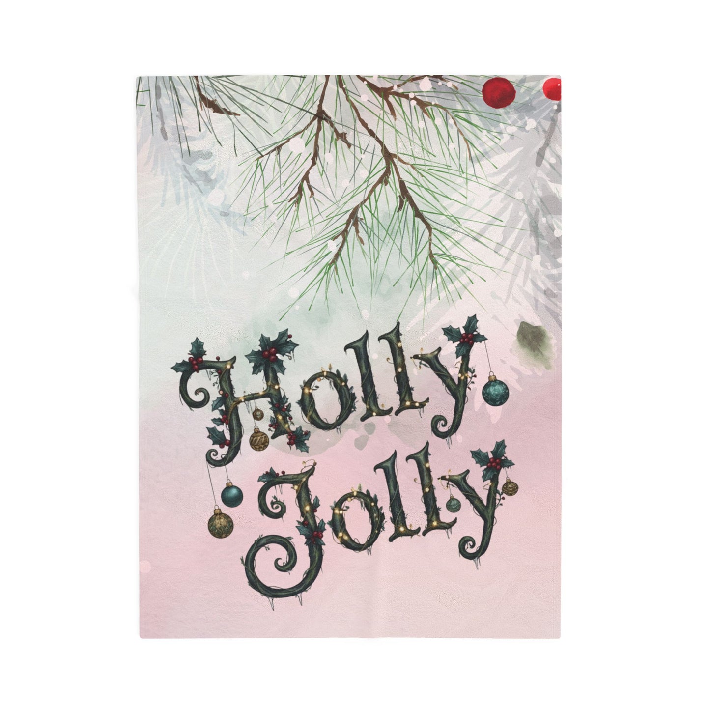 Blanket Throw Holly Jolly Plush