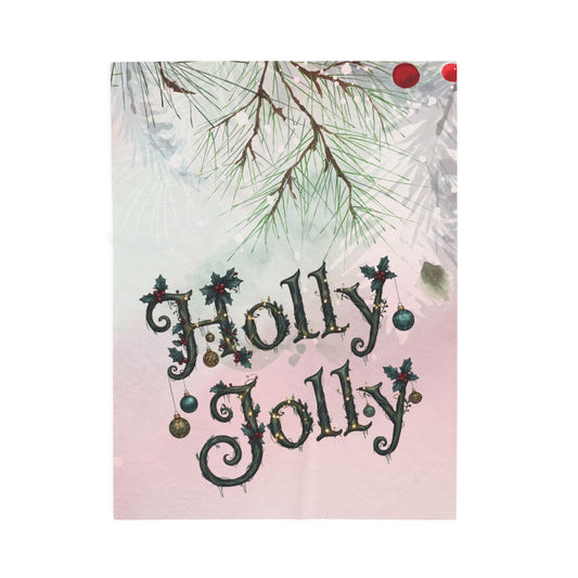 Blanket Throw Holly Jolly Plush