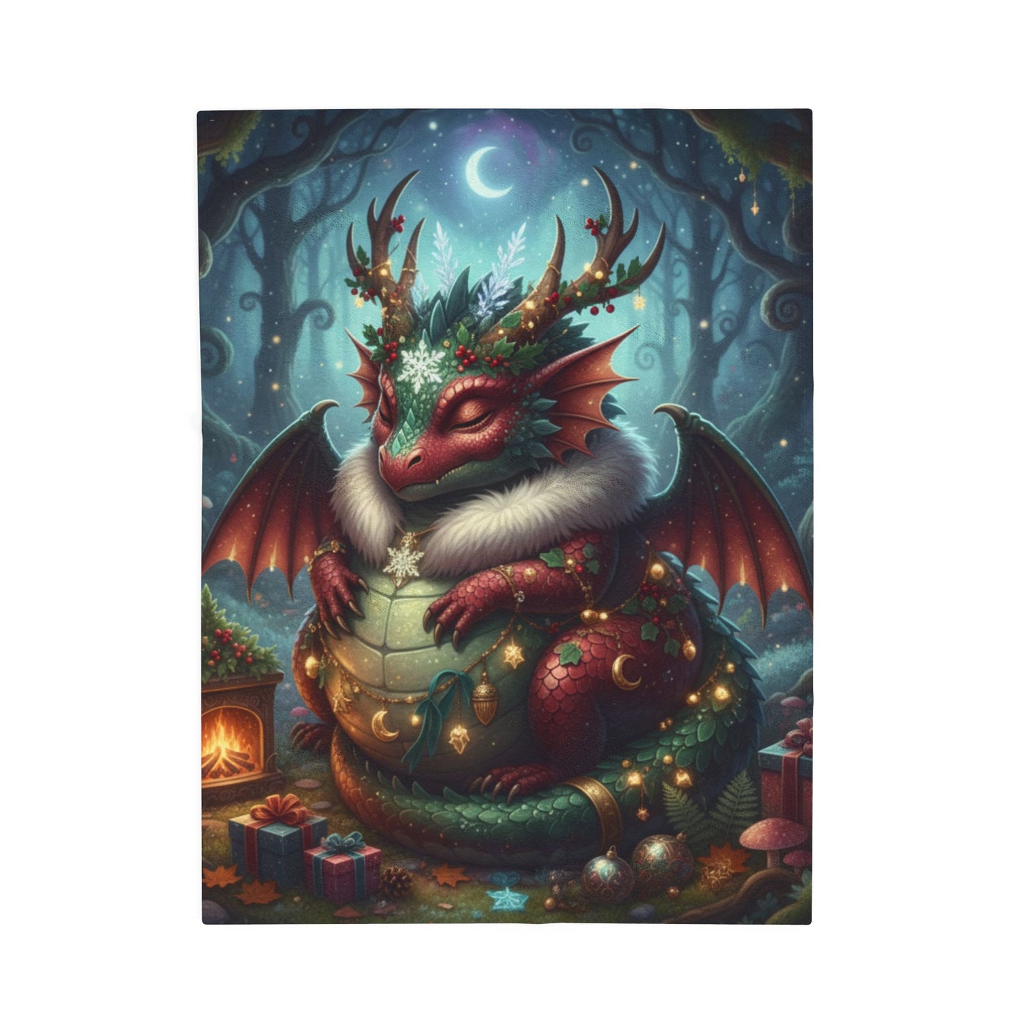 Blanket Throw Christmas Dragon Plush