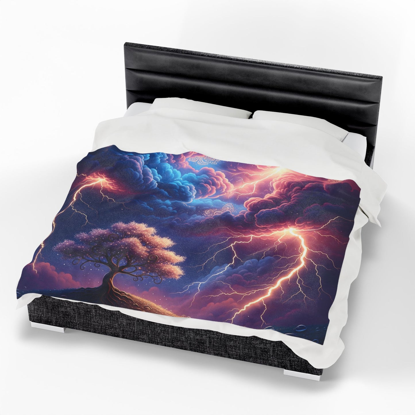 Blanket Throw Storm Pink Tree Plush